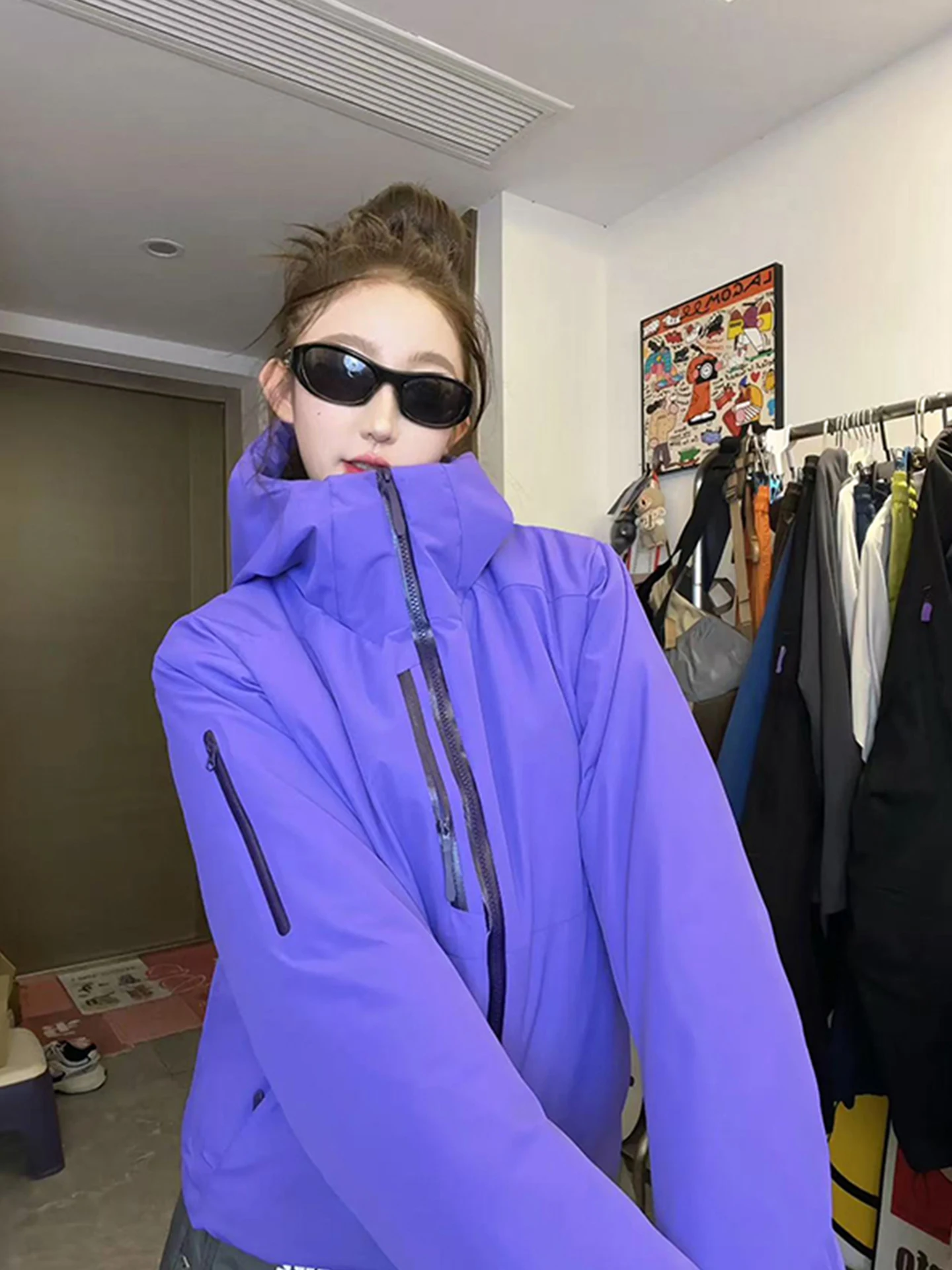 Thiened Waterproof Cotton Jaet ex Winter Outdoor Windproof Dopane Purple Workwear Sportswear Stand Fit Hooded
Thiened Waterproof Cotton Jaet ex Winter Outdoor Windproof Dopane Purple Workwear Sportswear Stand Fit Hooded