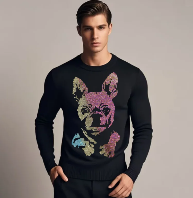 Designer Rhinestone Pullover men sweaters Youth man drop shipping Streetwear Clothes
Designer Rhinestone Pullover men sweaters Youth man drop shipping Streetwear Clothes
