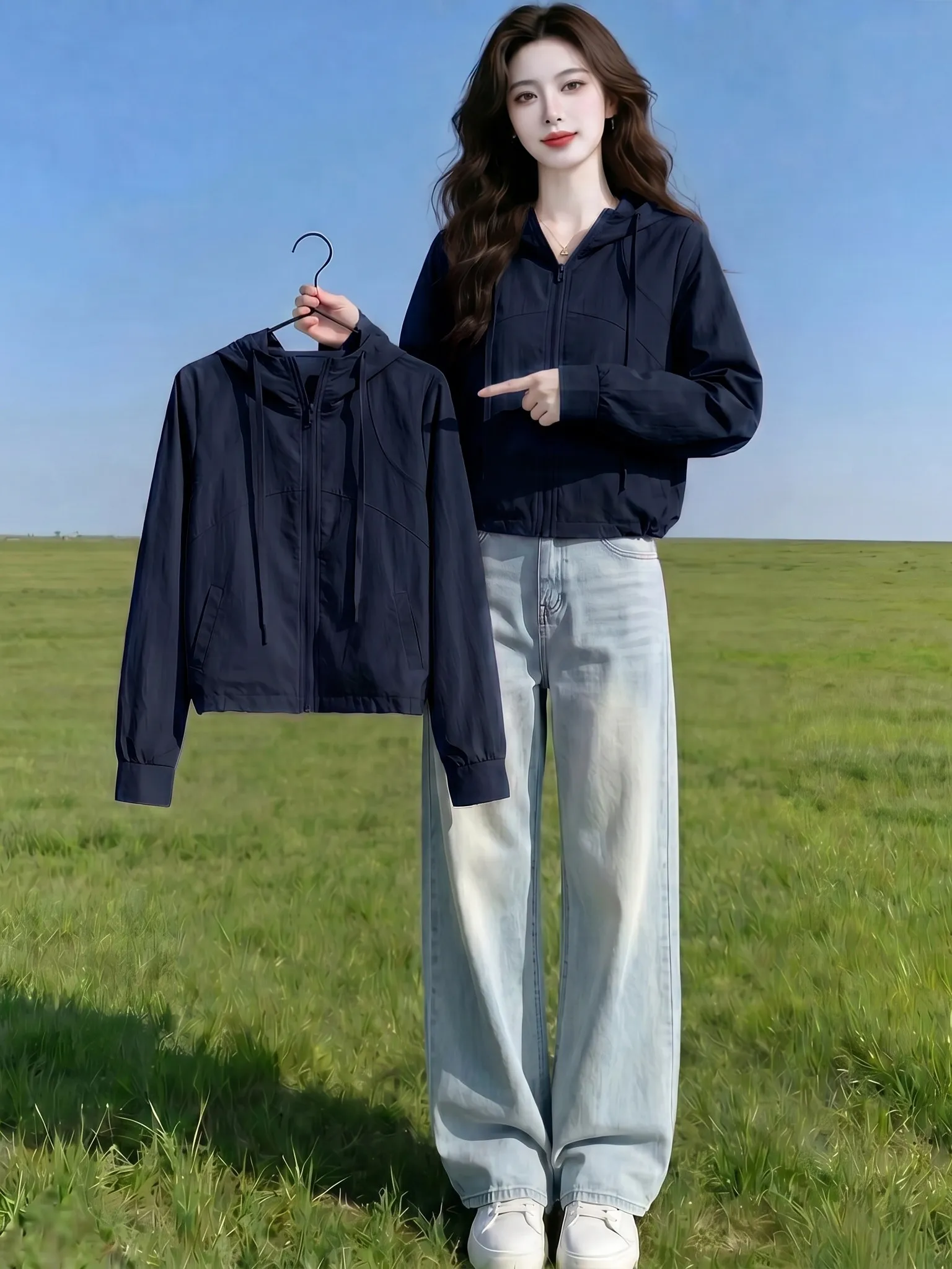 Elegant Simple Long Sleeve Hooded Jacket Women's Summer Thin Breathable Sun Protection Casual Top Straight Cut Commute Style
Elegant Simple Long Sleeve Hooded Jacket Women's Summer Thin Breathable Sun Protection Casual Top Straight Cut Commute Style