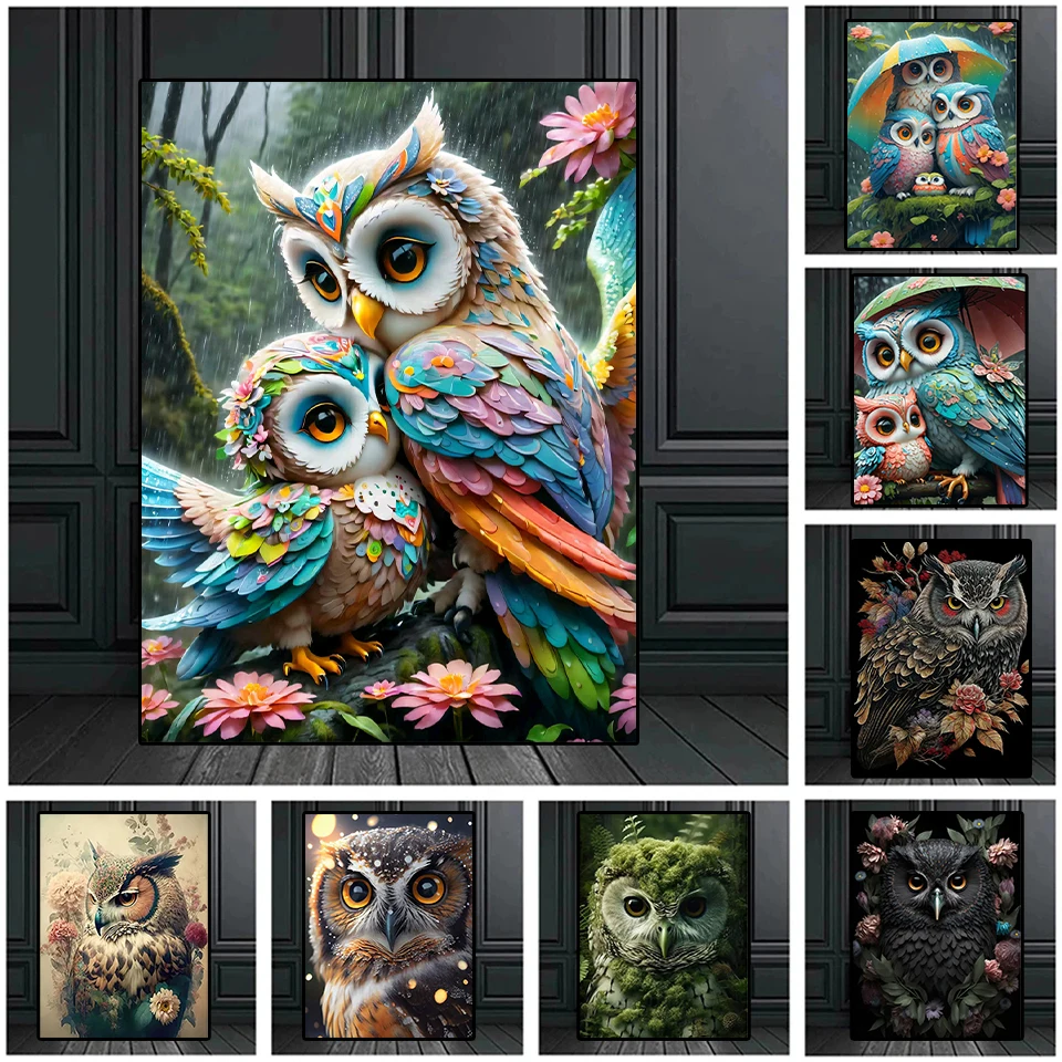 Cute Animal Owl 5DDIY Diamond Painted Flower Owl Vintage Wall Art Picture Embroidered Living Room Home Decoration
Cute Animal Owl 5DDIY Diamond Painted Flower Owl Vintage Wall Art Picture Embroidered Living Room Home Decoration