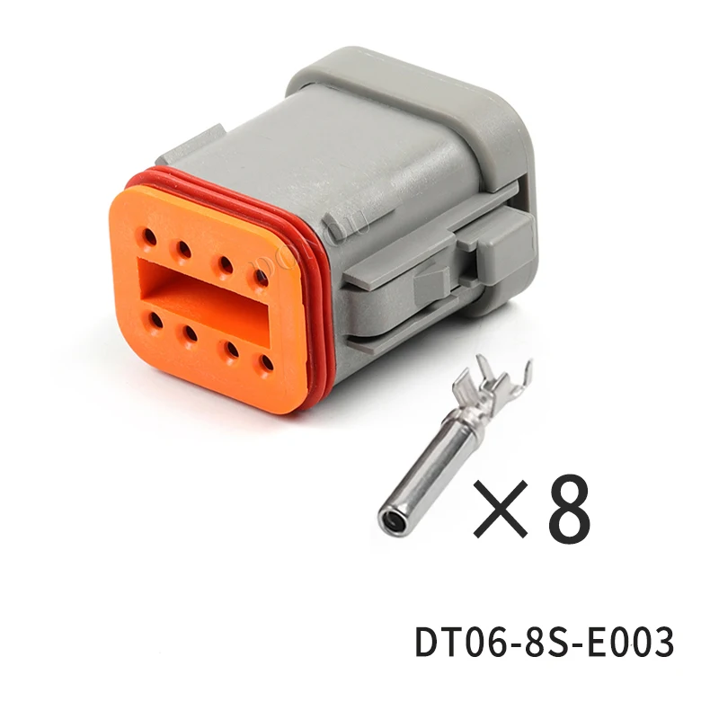 DT04-8P-E003 8-hole Deutsch connector male/female docking plug-in with flat tail cover DT06-8S-E003
DT04-8P-E003 8-hole Deutsch connector male/female docking plug-in with flat tail cover DT06-8S-E003