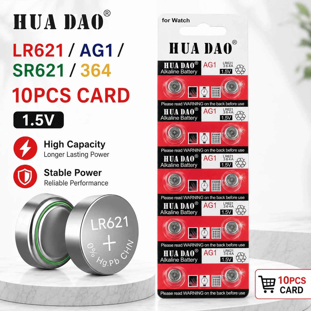 AG1 364 SR621SW 363 LR621 164 LR60 1.5V Alkaline Coin Cell 10-200PCS for Watch Remote Calculator Toy
AG1 364 SR621SW 363 LR621 164 LR60 1.5V Alkaline Coin Cell 10-200PCS for Watch Remote Calculator Toy