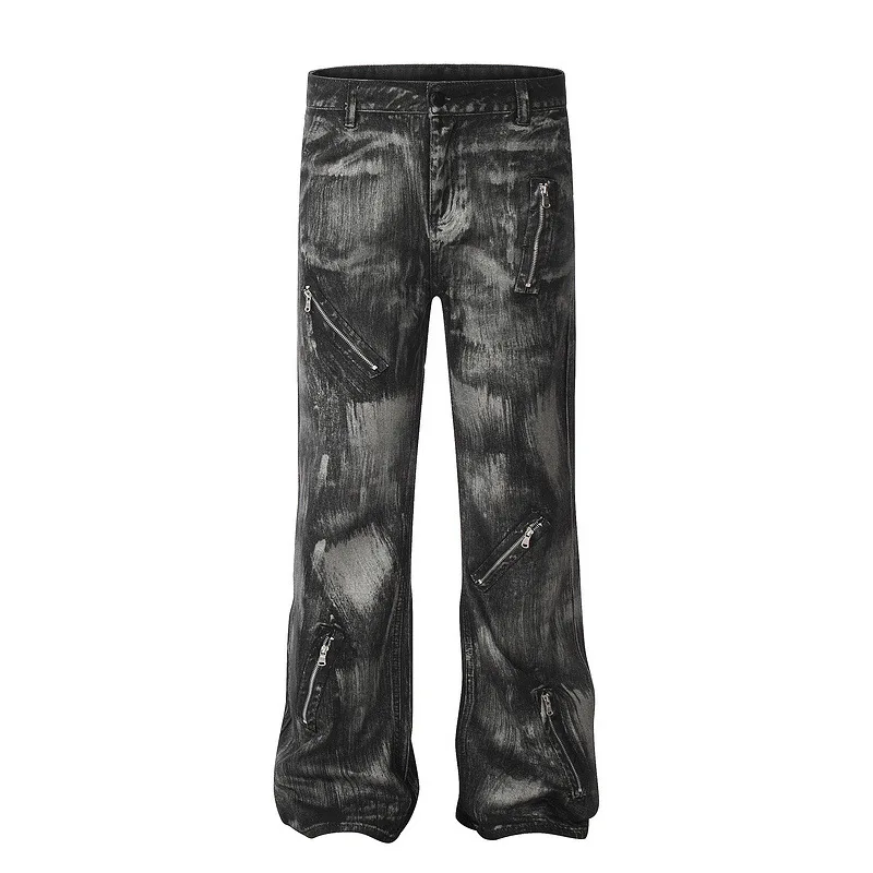 Men's High Street Coated Jeans Pants Fashion Streetwear Oversized Hip Hop Denim Trousers With Zippers Decoration Straight Fit
Men's High Street Coated Jeans Pants Fashion Streetwear Oversized Hip Hop Denim Trousers With Zippers Decoration Straight Fit