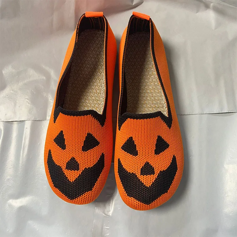 Женские туфли-совок, повседневная обувь из трикотажной ткани с тыквой на Хэллоуин, лето-осень, туфли на плоской подошве, лоферы без шнуровки на весь день Святого Валентина
Женские туфли-совок, повседневная обувь из трикотажной ткани с тыквой на Хэллоуин, лето-осень, туфли на плоской подошве, лоферы без шнуровки на весь день Святого Валентина