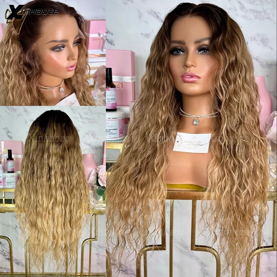 Light Blonde Highlight Water Wave Brazilian Highlight 13x6 Lace Front Wigs Pre Plucked #4/27 13x4 Silk Base Human Hair Wigs
Light Blonde Highlight Water Wave Brazilian Highlight 13x6 Lace Front Wigs Pre Plucked #4/27 13x4 Silk Base Human Hair Wigs