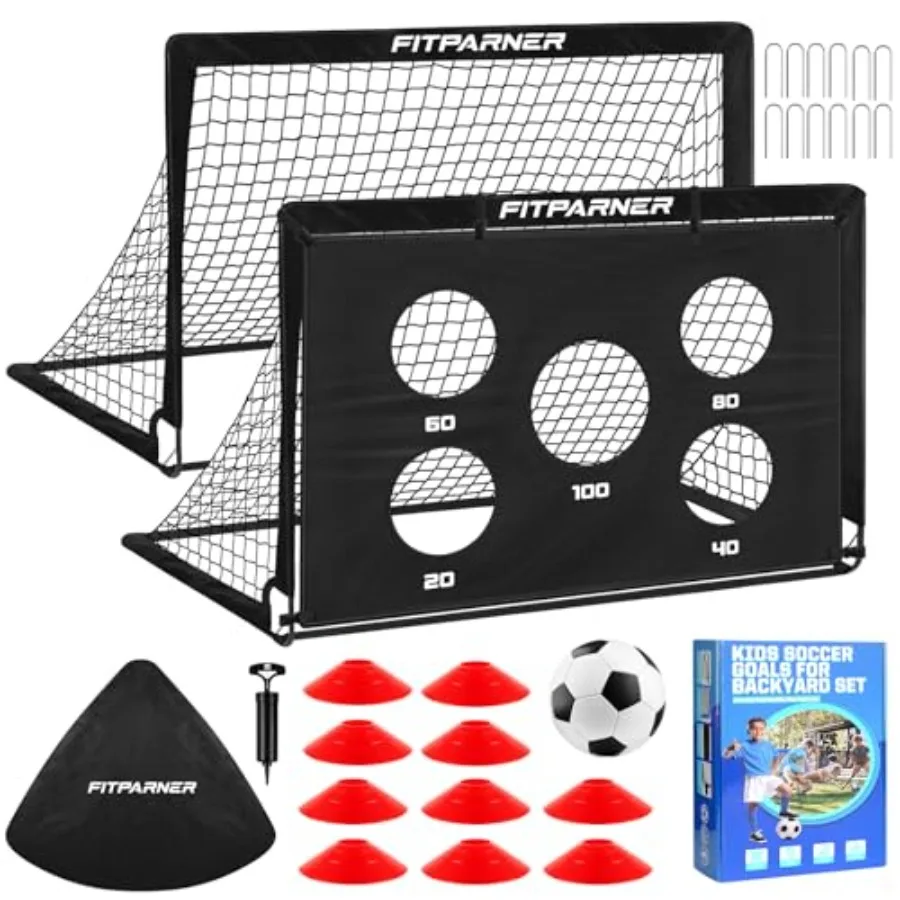 Backyard soccer goals for kids, portable 4x3/6x4 ft PE net with PVC frame, blue and yellow, includes target, ball cones for out
Backyard soccer goals for kids, portable 4x3/6x4 ft PE net with PVC frame, blue and yellow, includes target, ball cones for out
