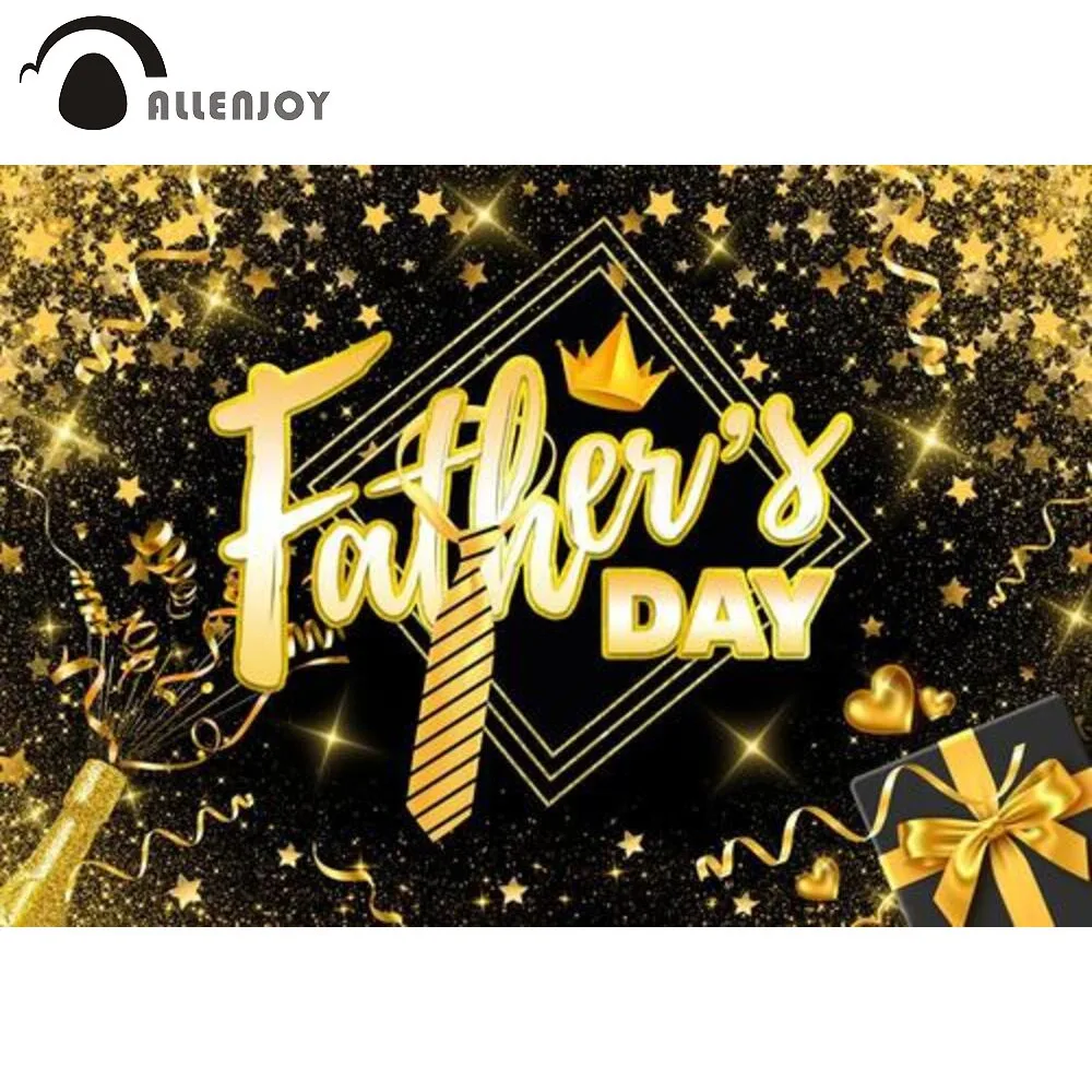 Allenjoy Father's Day Party Gold and Black Backdrop Glitter Heart Dad Celebration Tie Love Man Family Photozone Background
Allenjoy Father's Day Party Gold and Black Backdrop Glitter Heart Dad Celebration Tie Love Man Family Photozone Background