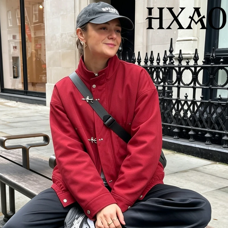 HXAO Red Jacket Cropped Coat Demi-Season Long Sleeve Women's Bomber Jacket Streetwear Zipper Oversized Moto Jacket Outerwear
HXAO Red Jacket Cropped Coat Demi-Season Long Sleeve Women's Bomber Jacket Streetwear Zipper Oversized Moto Jacket Outerwear