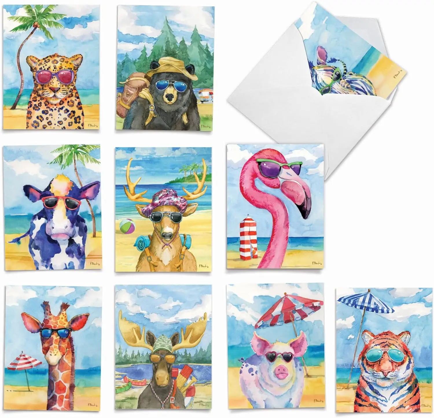 Best Card Company Assorted Funny Wildlife Watercolor Blank Greeting Card Box Set - Incl. 10 Unique Notecards Designs + Envelopes
Best Card Company Assorted Funny Wildlife Watercolor Blank Greeting Card Box Set - Incl. 10 Unique Notecards Designs + Envelopes