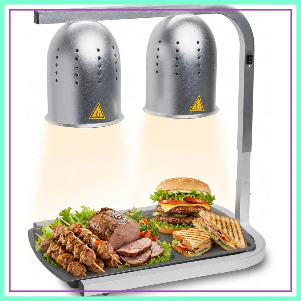Commercial Food Heat Lamp, Electric 2-Bulb Warmer with Adjustable Stand, 500W
Commercial Food Heat Lamp, Electric 2-Bulb Warmer with Adjustable Stand, 500W