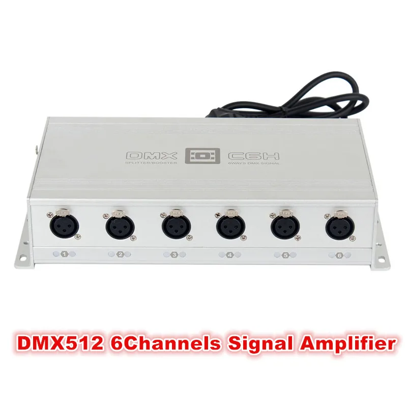 Professional Stage Light Controller DMX512 Splitter Light Signal Amplifier Splitter 6way DMX Distributor For Disco DJ Equipment
Professional Stage Light Controller DMX512 Splitter Light Signal Amplifier Splitter 6way DMX Distributor For Disco DJ Equipment