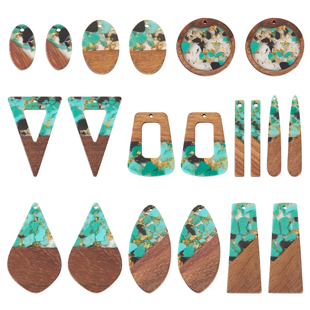 1 Set Resin Walnut Wood Pendants with Gold Color Foil Mixed Shapes for DIY Dangle Earrings Necklace Jewelry Making Supplies
1 Set Resin Walnut Wood Pendants with Gold Color Foil Mixed Shapes for DIY Dangle Earrings Necklace Jewelry Making Supplies