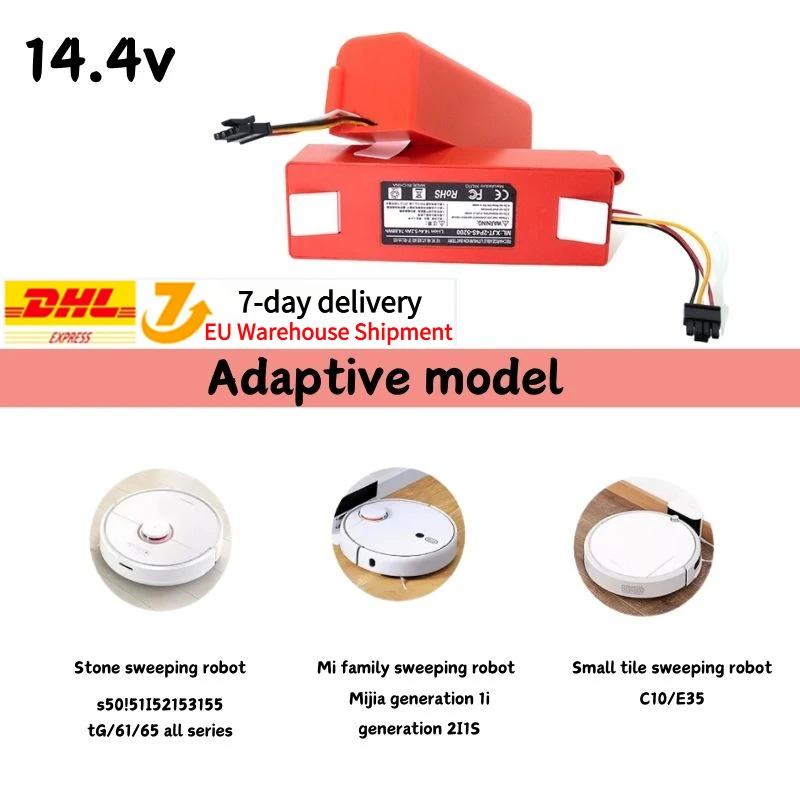 12800mAh BRR-2P4S-5200S Robotic Vacuum Cleaner Replacement Battery For Xiaomi Roborock S55 S60 S65 S50 S51 S5 MAX S6 Parts
12800mAh BRR-2P4S-5200S Robotic Vacuum Cleaner Replacement Battery For Xiaomi Roborock S55 S60 S65 S50 S51 S5 MAX S6 Parts