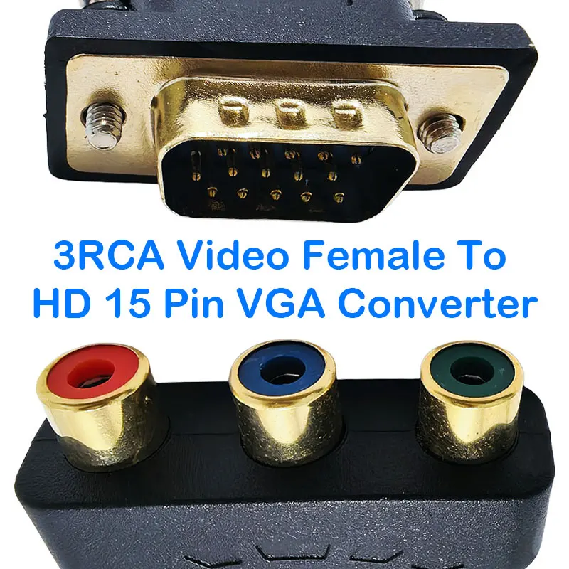 New Arrival VGA RCA Adapter 3RCA Video Female To HD 15 Pin VGA Converter Style Component Video Jack Adapter
New Arrival VGA RCA Adapter 3RCA Video Female To HD 15 Pin VGA Converter Style Component Video Jack Adapter