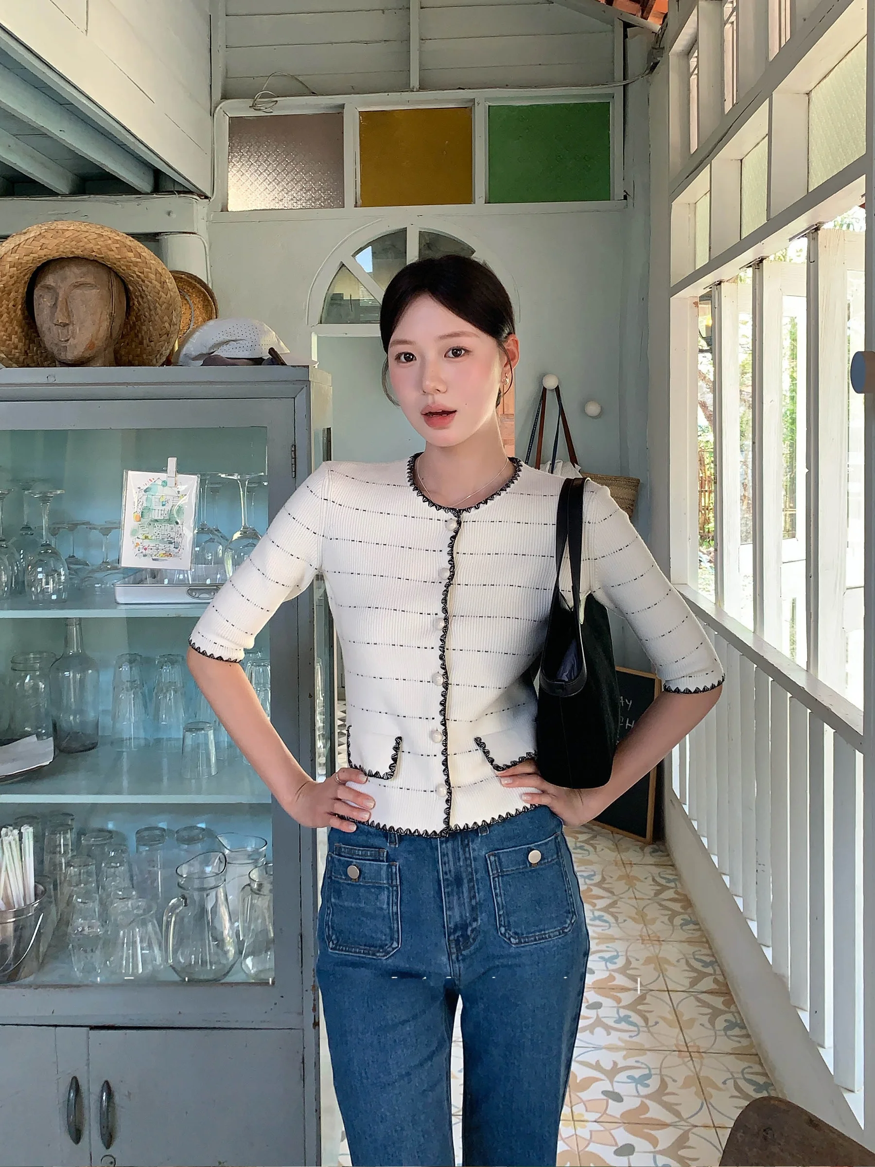 Ele Color Blo ell Embroidery Sweater Casual Fit Knitted Waist Cinched mid Sve Large Flower Pattern Women's Top
Ele Color Blo ell Embroidery Sweater Casual Fit Knitted Waist Cinched mid Sve Large Flower Pattern Women's Top