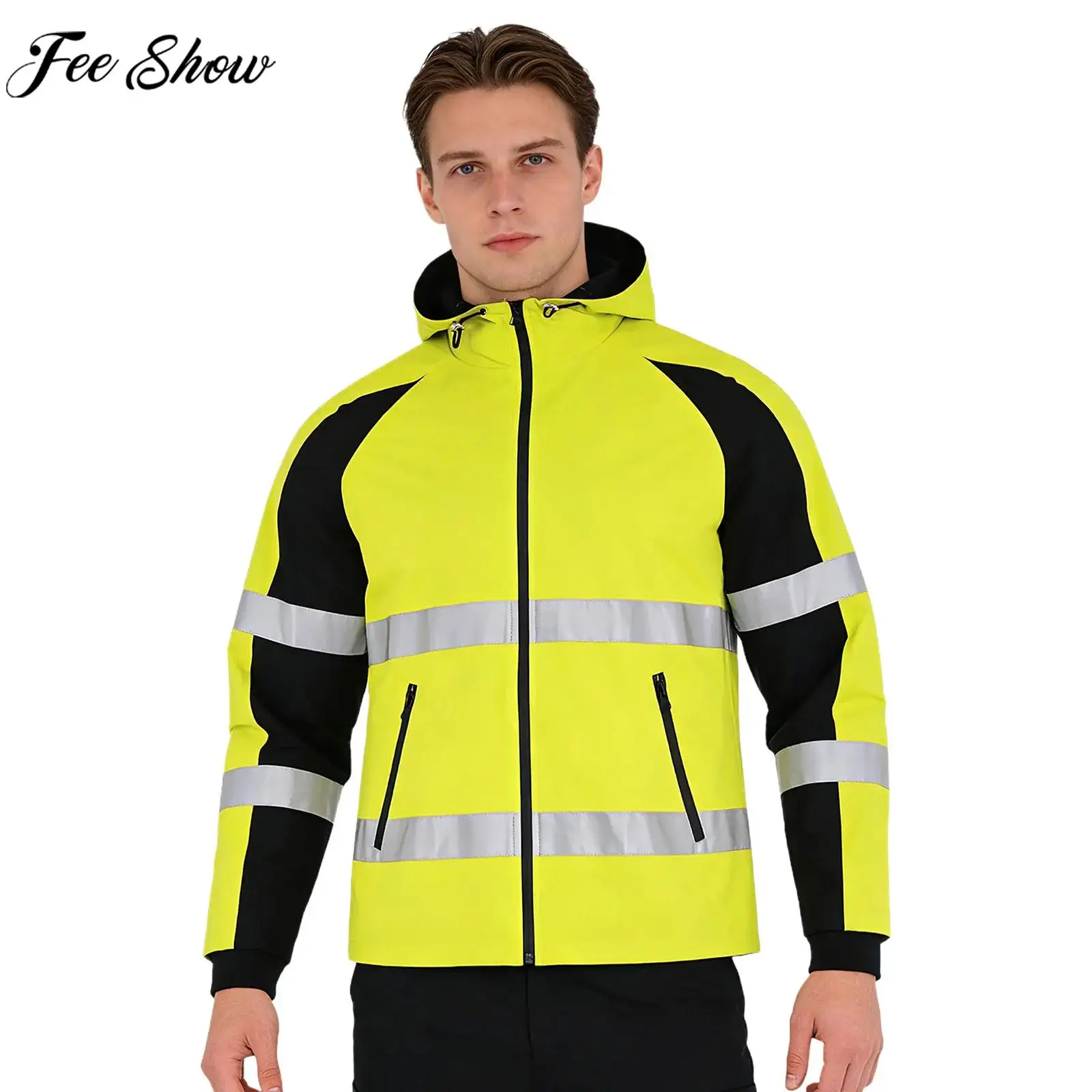 Men Waterproof Safety Hooded Jacket Hi Vis Reflective Zipper Windproof Coat Workwear for Construction Sanitation Traffic Control
Men Waterproof Safety Hooded Jacket Hi Vis Reflective Zipper Windproof Coat Workwear for Construction Sanitation Traffic Control