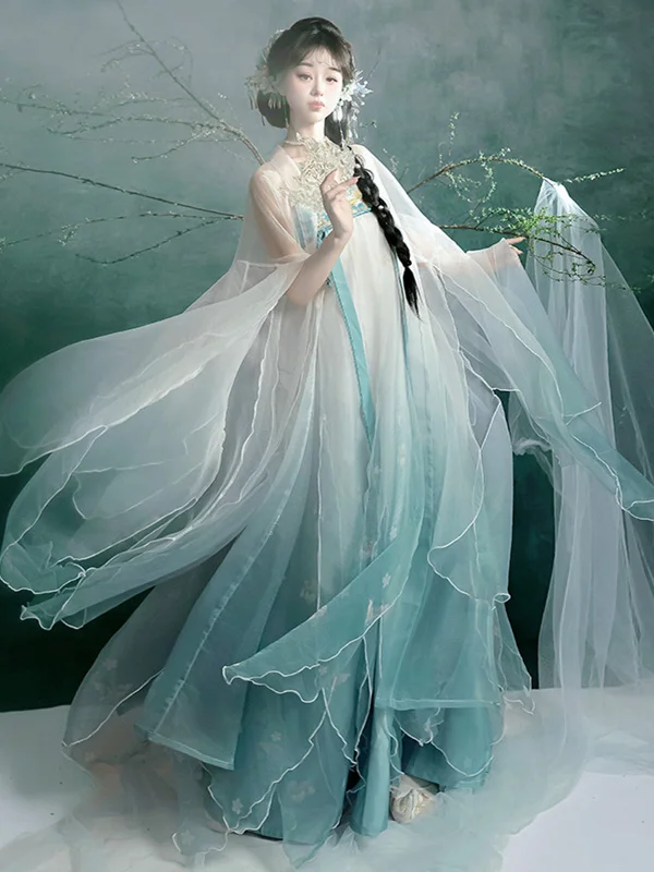 Оригинальная женская рубашка Hanfu с большими рукавами, юбка-лепесток, вышитая юбка длиной до груди, струящаяся юбка в древнем стиле, комплект для взрослых
Оригинальная женская рубашка Hanfu с большими рукавами, юбка-лепесток, вышитая юбка длиной до груди, струящаяся юбка в древнем стиле, комплект для взрослых