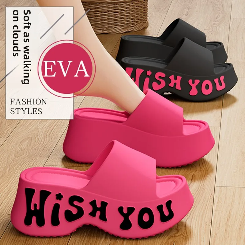 EVA Thick Bottom Slip-On Sandals Women's Summer Outdoor Wear Heightening Home Indoor Beach High-End Sensation Slippers
EVA Thick Bottom Slip-On Sandals Women's Summer Outdoor Wear Heightening Home Indoor Beach High-End Sensation Slippers