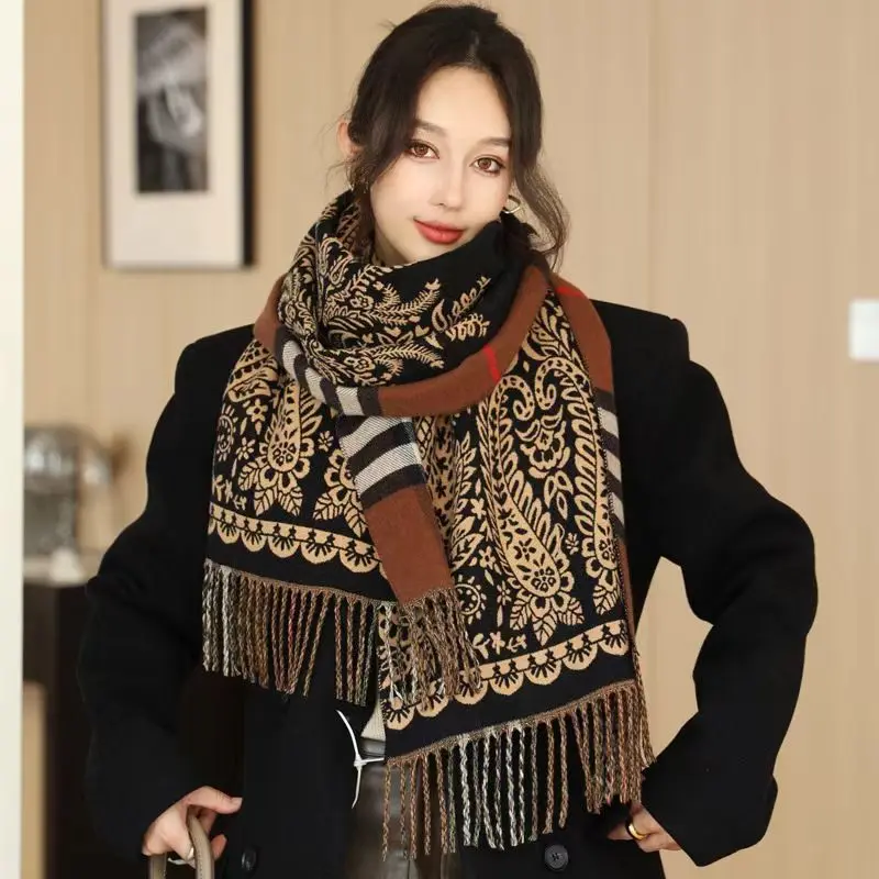 200X65cm Faux Cashmere Scarf Women Winter Warm Thick Plaid Double Sided Shawl with Fringe Travel Wrap Gift Tassels Scarf Shawl
200X65cm Faux Cashmere Scarf Women Winter Warm Thick Plaid Double Sided Shawl with Fringe Travel Wrap Gift Tassels Scarf Shawl