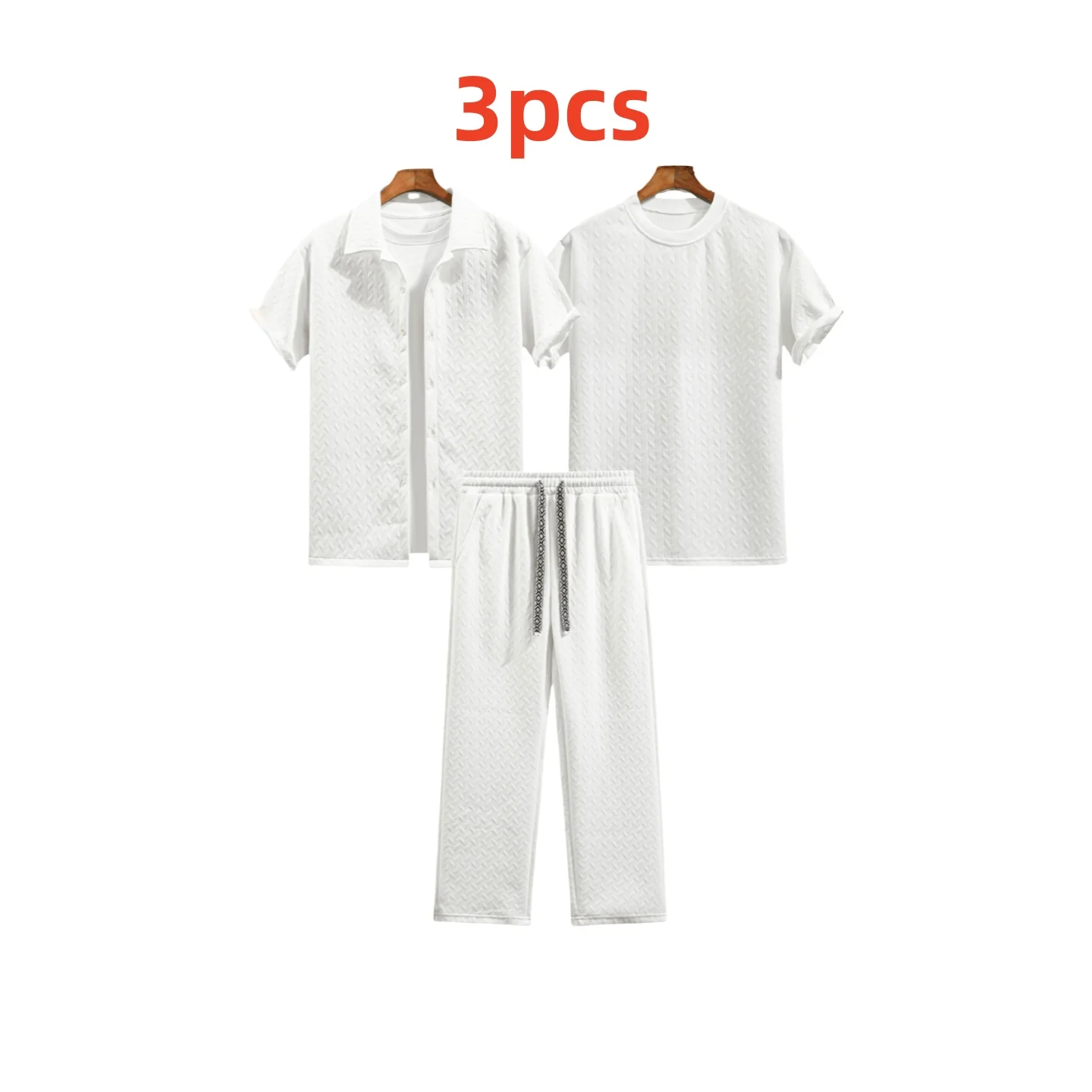 Men's Summer Three-Piece Set round Neck Shirt Lightweight Breathable Skin-Friendly Long Pants Quality Assurance
Men's Summer Three-Piece Set round Neck Shirt Lightweight Breathable Skin-Friendly Long Pants Quality Assurance