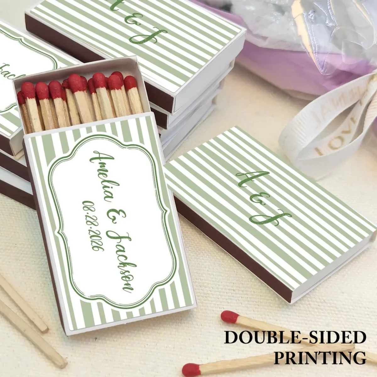 Custom Wedding MatchBoxes with Name and Date, Custom Matchbox Favors for Guests, Wedding Gift Bridal Shower Match Favors, Double
Custom Wedding MatchBoxes with Name and Date, Custom Matchbox Favors for Guests, Wedding Gift Bridal Shower Match Favors, Double