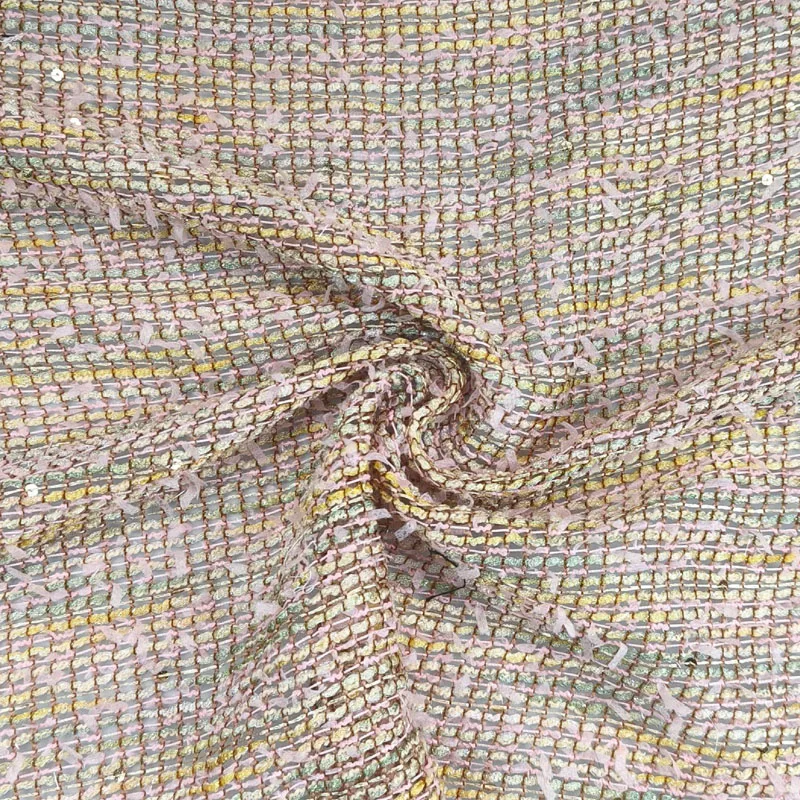 Lightweight Hollow Out Witth Ribbon Yarn-dyed Tweed Fabric For Summer and Spring Coat Top Straps Set DIY Cloth Sewing Material
Lightweight Hollow Out Witth Ribbon Yarn-dyed Tweed Fabric For Summer and Spring Coat Top Straps Set DIY Cloth Sewing Material