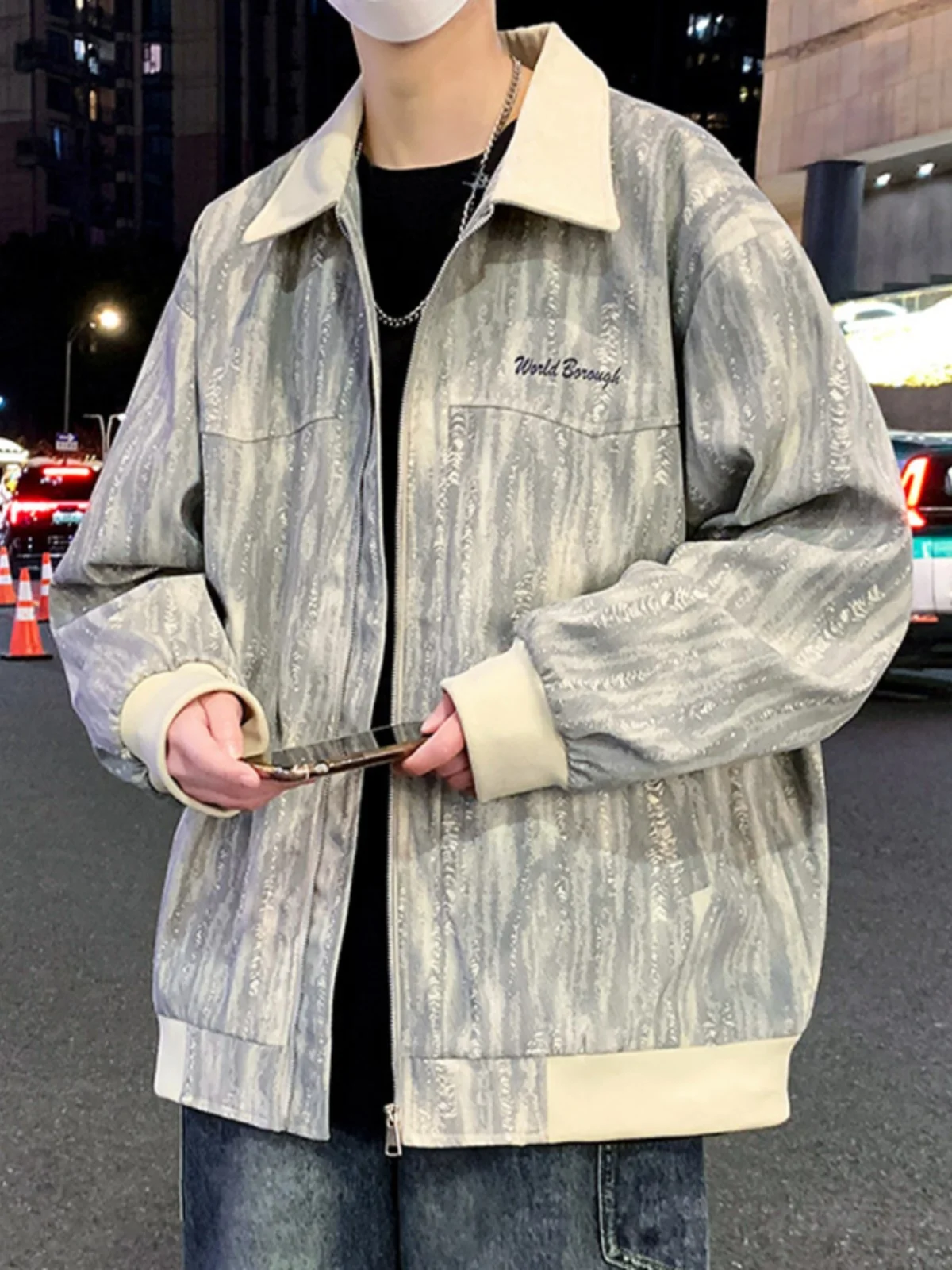 Tie-Dye Print Men's Spring Autumn Adstrative Jaet Trendy Brand Youth Casual Workwear Coat Loose Fit Zipper Decoration P...
Tie-Dye Print Men's Spring Autumn Adstrative Jaet Trendy Brand Youth Casual Workwear Coat Loose Fit Zipper Decoration P...