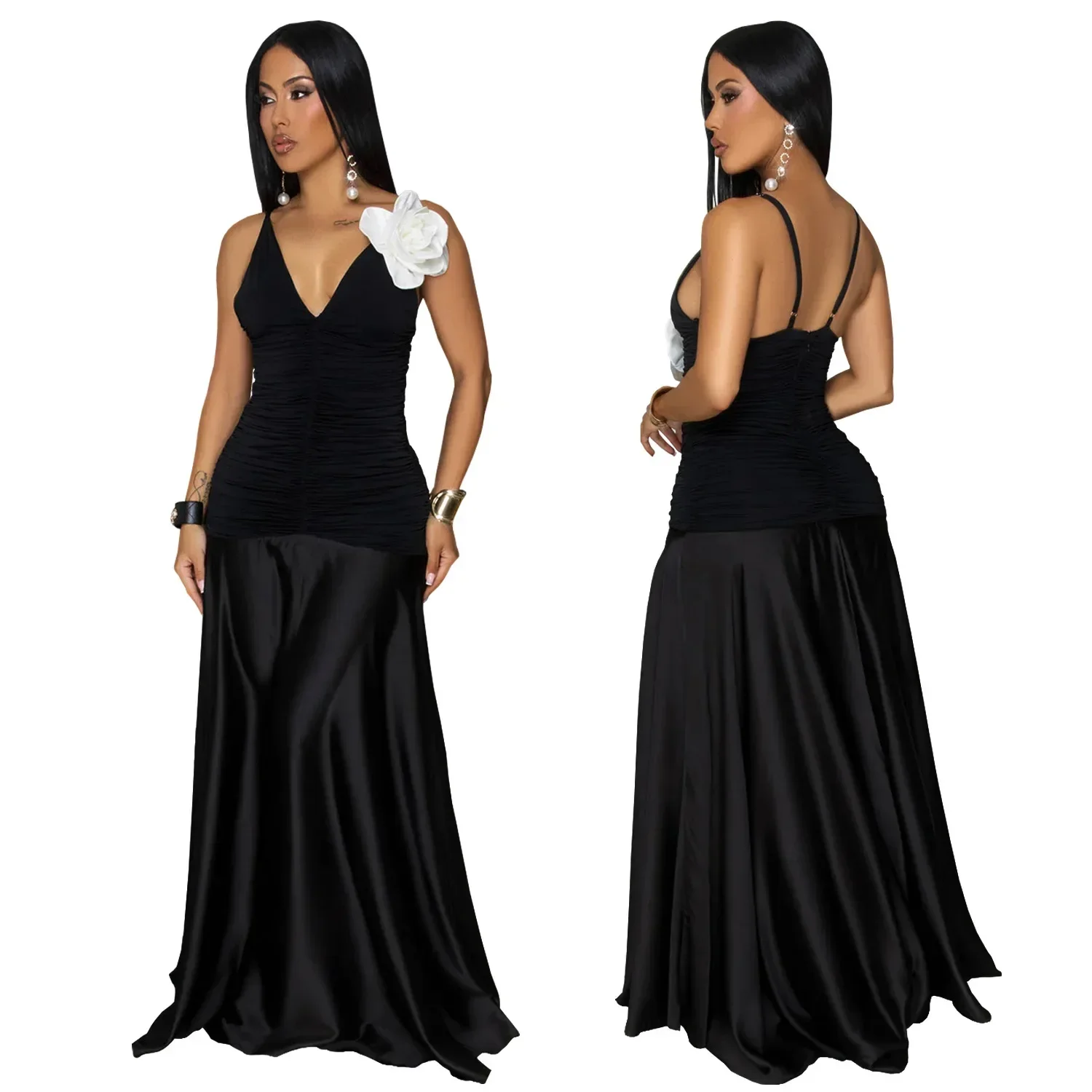 African Dresses For Women Elegant Dashiki Spaghetti Strap Black Maxi Dress Ladies Traditional Africa Clothing Long Dress 2025
African Dresses For Women Elegant Dashiki Spaghetti Strap Black Maxi Dress Ladies Traditional Africa Clothing Long Dress 2025