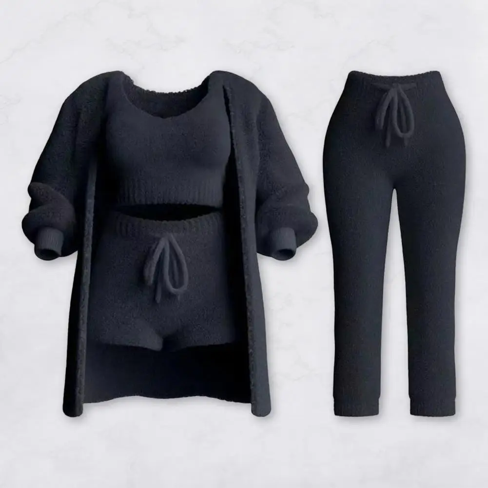 Loose Fit Women Suit Women's 4-piece Casual Daily Wear Set Sleeveless Top Thick Coat Shorts Pants with Drawstring for Everyday
Loose Fit Women Suit Women's 4-piece Casual Daily Wear Set Sleeveless Top Thick Coat Shorts Pants with Drawstring for Everyday