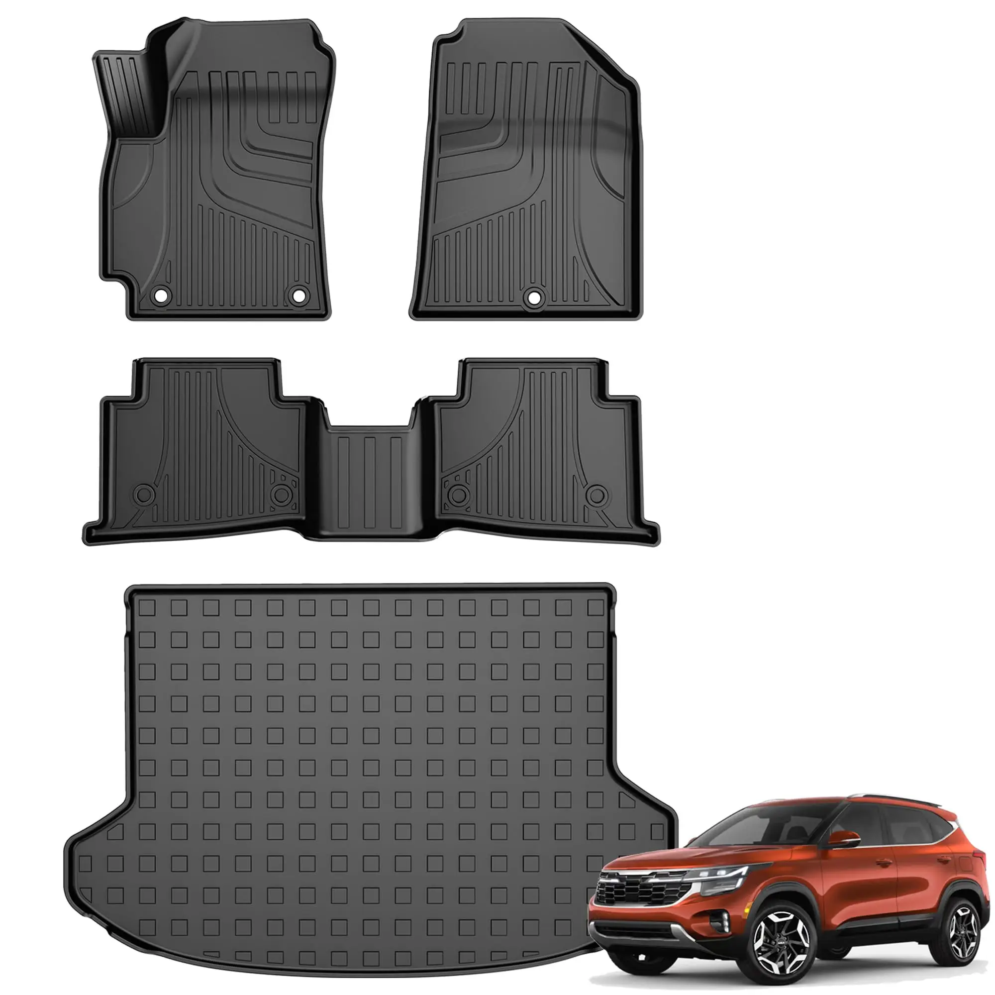 Floor Mats & Cargo Mat for 2024-2026 Kia Seltos S/LX/SX/X-Line - All Weather TPE Waterproof Anti-Slip Floor Liner and Trunk Mat
Floor Mats & Cargo Mat for 2024-2026 Kia Seltos S/LX/SX/X-Line - All Weather TPE Waterproof Anti-Slip Floor Liner and Trunk Mat