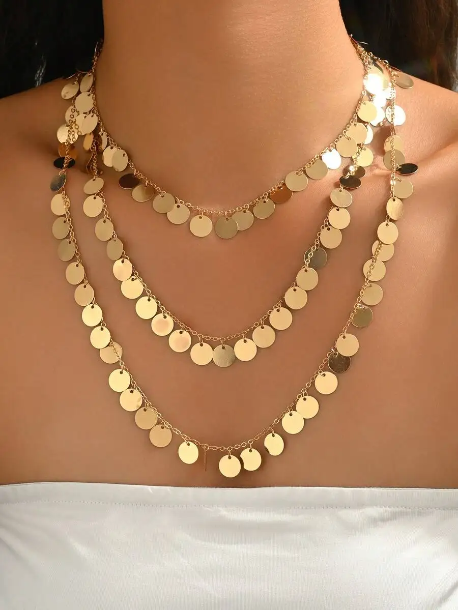 4pcs Bohemian Layered Coin Pendant Necklace Set For Women
4pcs Bohemian Layered Coin Pendant Necklace Set For Women