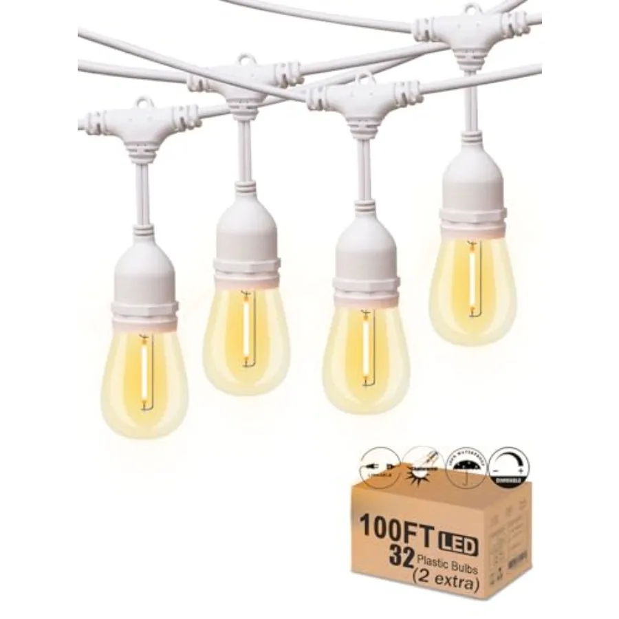 Outdoor String Lights LED Patio Lights String with 32 1W Dimmable Shatterproof Bulbs for Wedding Pergola Gazebo Bistro Outdoor
Outdoor String Lights LED Patio Lights String with 32 1W Dimmable Shatterproof Bulbs for Wedding Pergola Gazebo Bistro Outdoor