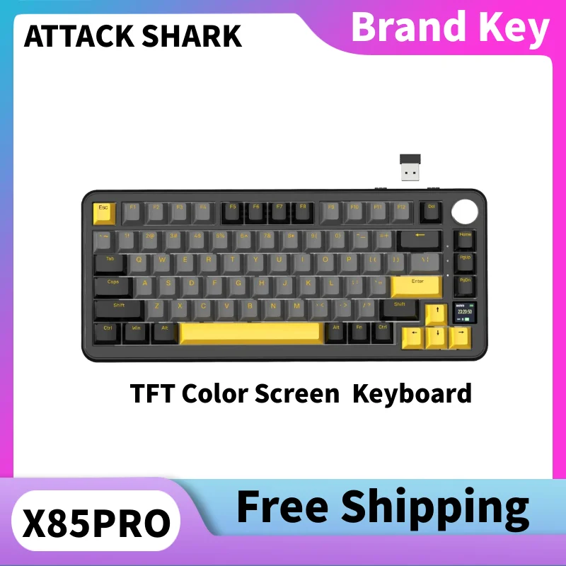 Attack Shark X85PRO Трехрежимная беспроводная механическая клавиатура TFT с цветным экраном Ручка с функцией горячей замены RGB Проводная игровая клавиатура
Attack Shark X85PRO Трехрежимная беспроводная механическая клавиатура TFT с цветным экраном Ручка с функцией горячей замены RGB Проводная игровая клавиатура
