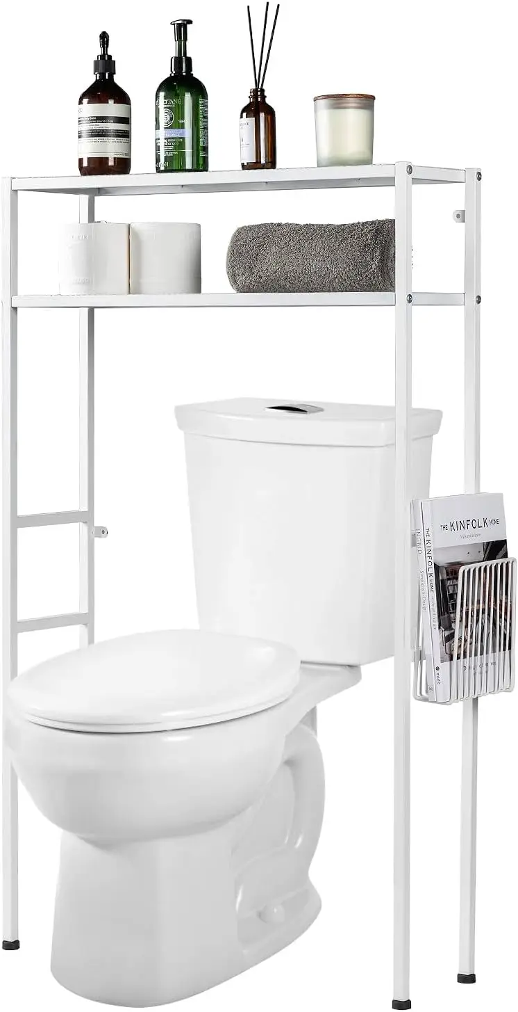 2-Tier Over Toilet Bathroom Organizer with Removable Basket, Space-Saving, Easy Assembly, White
2-Tier Over Toilet Bathroom Organizer with Removable Basket, Space-Saving, Easy Assembly, White