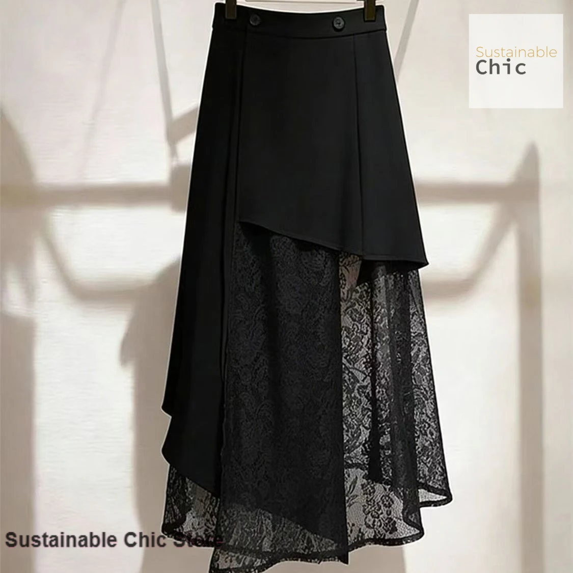French style irregular black lace skirt female spring and summer new fashion temperament thin high waist casual A-line skirt.
French style irregular black lace skirt female spring and summer new fashion temperament thin high waist casual A-line skirt.