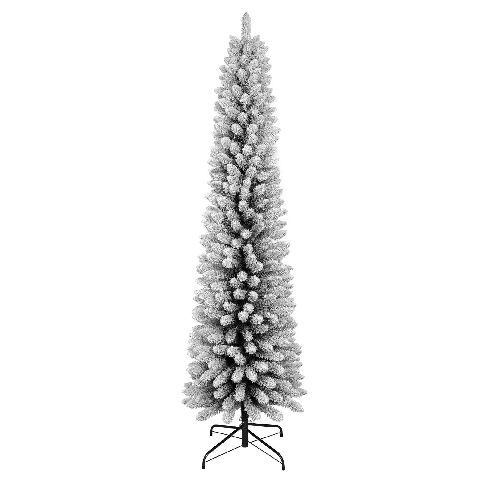 6FT Flocked Pencil Christmas Tree – Slim PVC Tree with 358 Snowy Tips,
6FT Flocked Pencil Christmas Tree – Slim PVC Tree with 358 Snowy Tips,