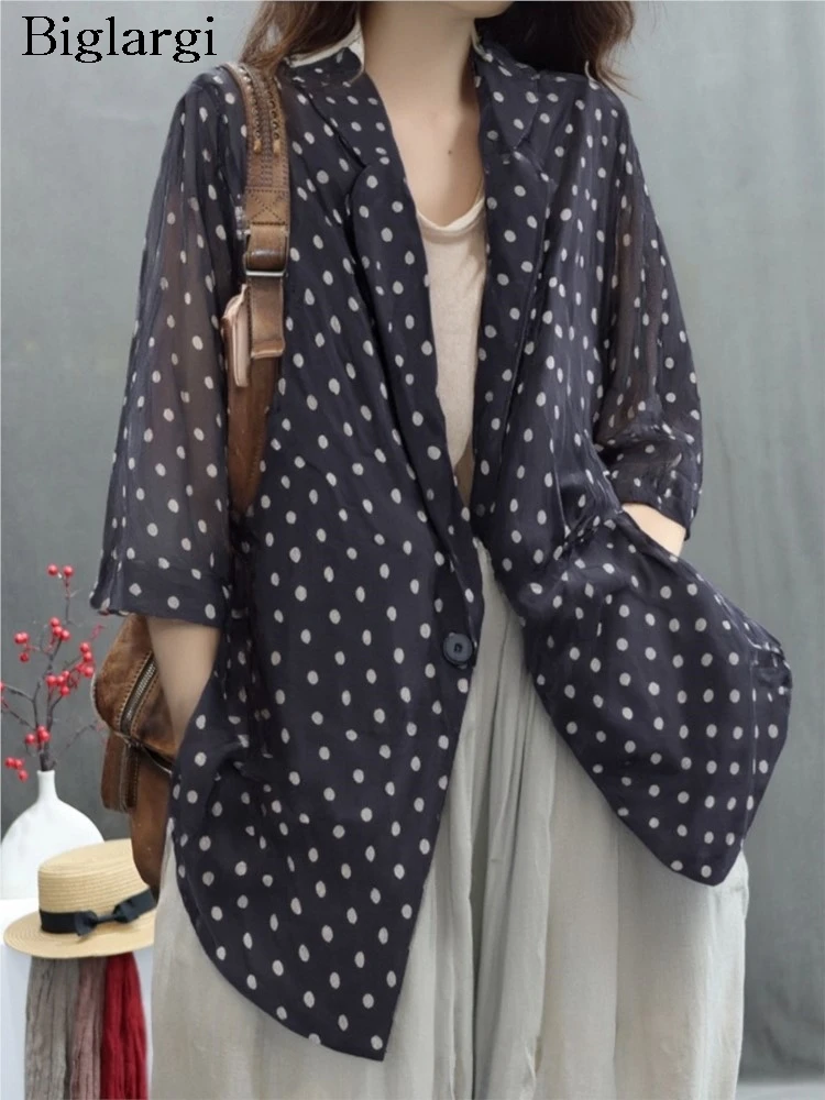 Oversized Autumn Blazer Suit Coat Women Polka Dot Print Fashion Ladies Blazer Suit Jackets Casual Loose Long Sleeve Woman Coats
Oversized Autumn Blazer Suit Coat Women Polka Dot Print Fashion Ladies Blazer Suit Jackets Casual Loose Long Sleeve Woman Coats