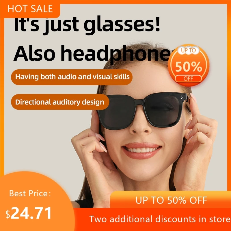 Cross Border Smart Bluetooth Glasses With Black Frame Portable Wireless Call Translation Waterproof And UV Resistant New HotSale
Cross Border Smart Bluetooth Glasses With Black Frame Portable Wireless Call Translation Waterproof And UV Resistant New HotSale
