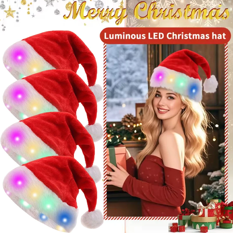 Glowing Red Christmas Hat Light Up LED Santa Hat for Adult Holiday Parties Festive Lighted Headwear New Year Celebrations
Glowing Red Christmas Hat Light Up LED Santa Hat for Adult Holiday Parties Festive Lighted Headwear New Year Celebrations
