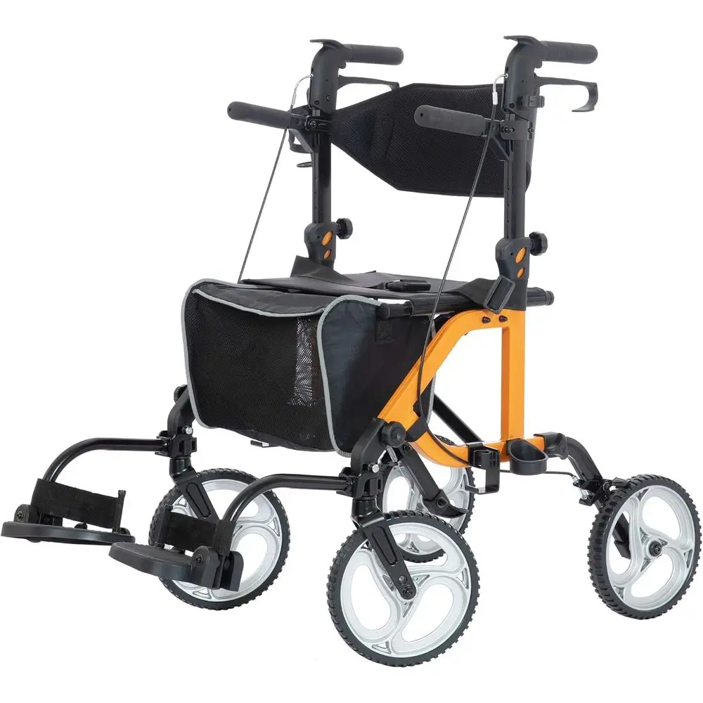 Роллатор-коляска и транспортное кресло, складное кресло-коляска с 10-дюймовыми нескользящими колесами для пожилых людей, с откидной спинкой и съемной подставкой для ног
Роллатор-коляска и транспортное кресло, складное кресло-коляска с 10-дюймовыми нескользящими колесами для пожилых людей, с откидной спинкой и съемной подставкой для ног