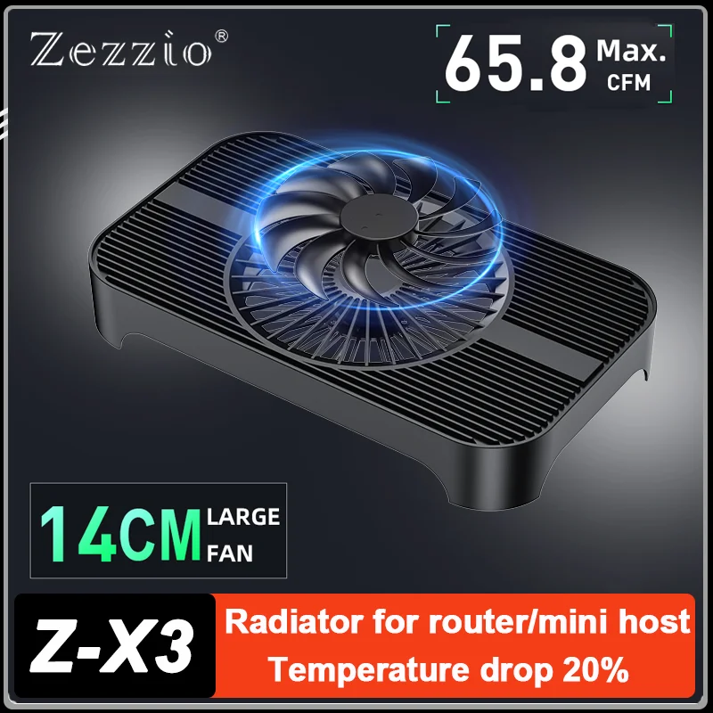 ZEZZIO Z-X3 Router Cooler Base Optical modem set-top box MINI host bracket 14CM Fan
ZEZZIO Z-X3 Router Cooler Base Optical modem set-top box MINI host bracket 14CM Fan