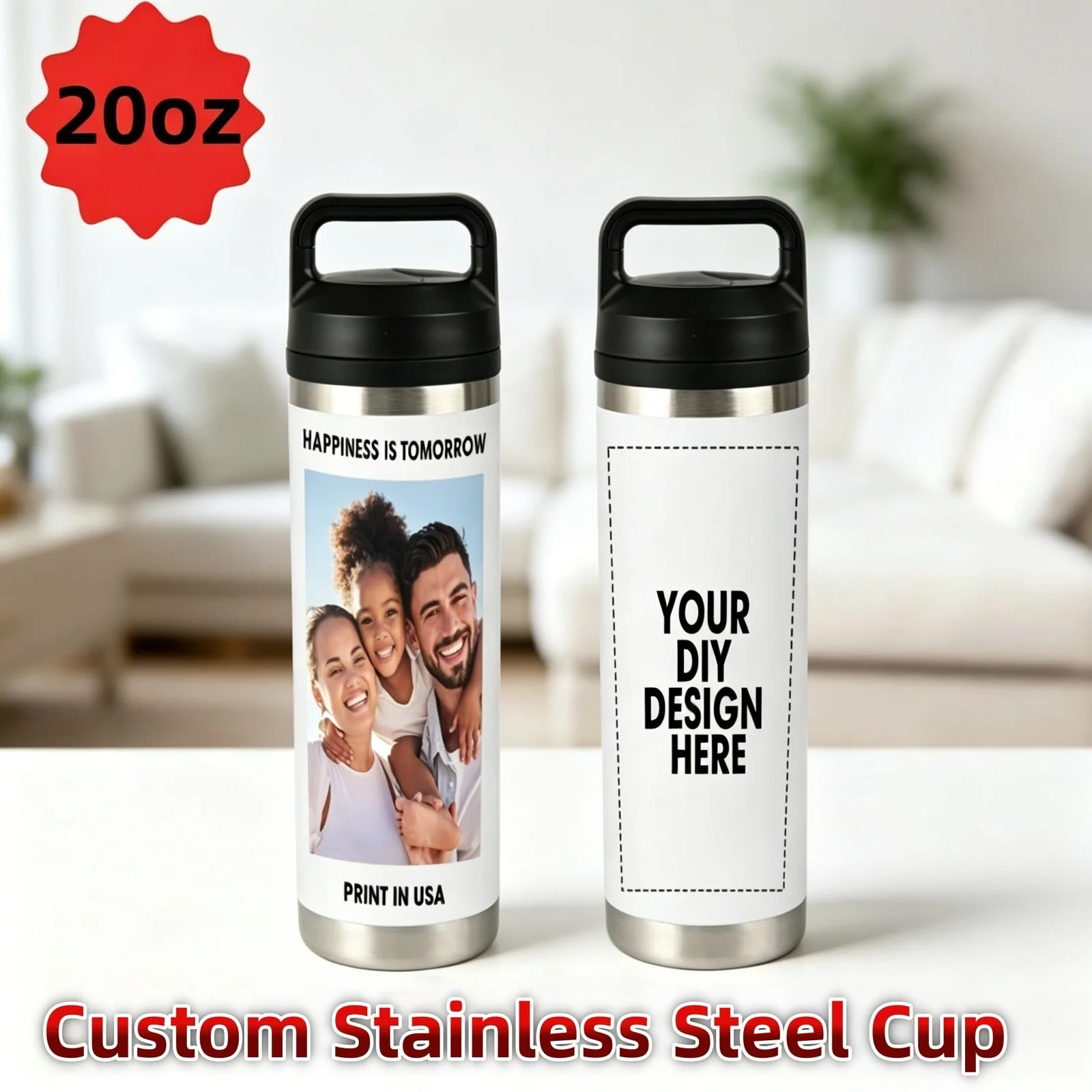 Custom 20oz Stainless Steel Cup with Picture & Text Cup Gift for Mom, Friends
Custom 20oz Stainless Steel Cup with Picture & Text Cup Gift for Mom, Friends