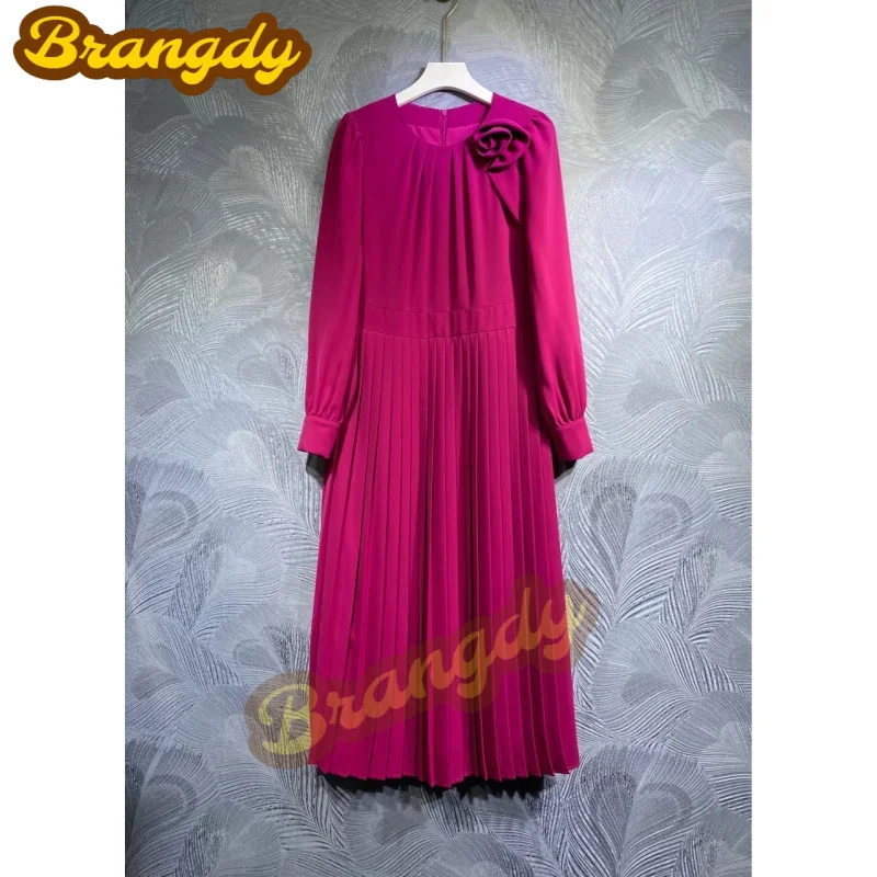 Brangdy luxury 2023 spring new round neck plain long sleeve dress 
Brangdy luxury 2023 spring new round neck plain long sleeve dress