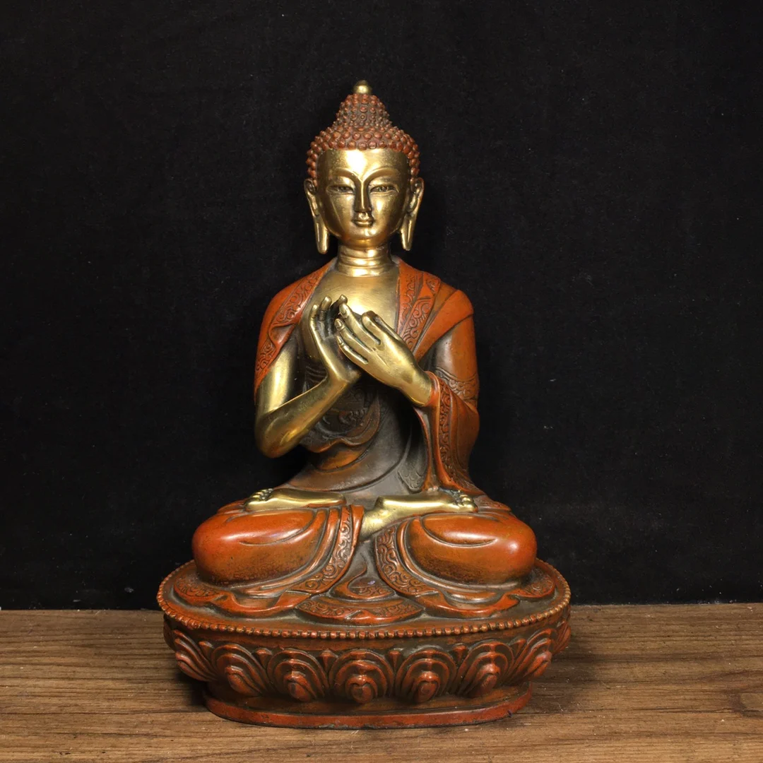 8"Tibetan Temple Collection Old Bronze Gilded True Gold Cinnabar Dipamkara STRONG BUDDHA Lotus Sitting Buddha Worship Hall
8"Tibetan Temple Collection Old Bronze Gilded True Gold Cinnabar Dipamkara STRONG BUDDHA Lotus Sitting Buddha Worship Hall