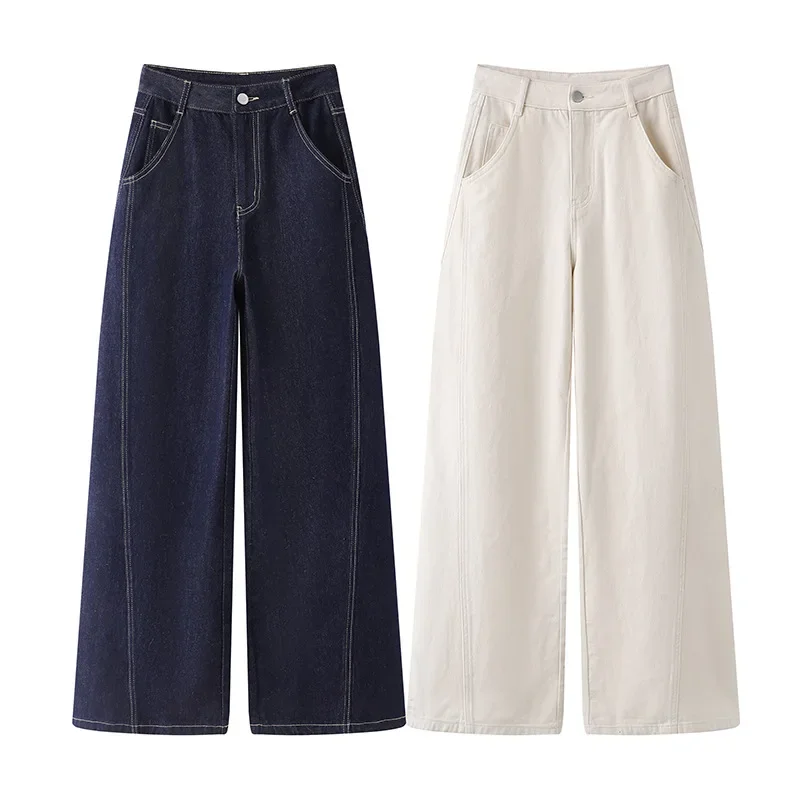 Full Length Wide Leg Jean Women Solid High Waist Jeans Washed Denim Pants Loose Fit Basics Pockets Zipper Fly Summer
Full Length Wide Leg Jean Women Solid High Waist Jeans Washed Denim Pants Loose Fit Basics Pockets Zipper Fly Summer