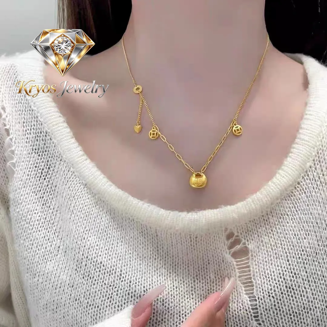 Kryos Jewelry Luxury 24K 9999 Pure Gold real gold Xiaopang Fu Set Chain Niche Design Women's Neck Chain Clavicle Chain
Kryos Jewelry Luxury 24K 9999 Pure Gold real gold Xiaopang Fu Set Chain Niche Design Women's Neck Chain Clavicle Chain