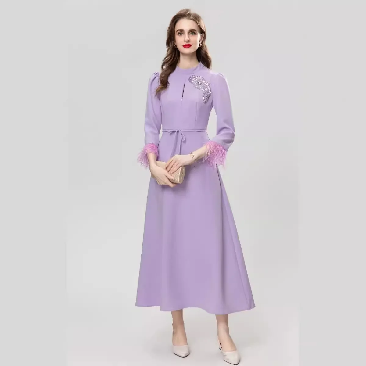 Doris Fanny Luxury Long Sleeve Rhinestone Evening Dress 2024 Women's Elegant Dress Purple Feather
Doris Fanny Luxury Long Sleeve Rhinestone Evening Dress 2024 Women's Elegant Dress Purple Feather