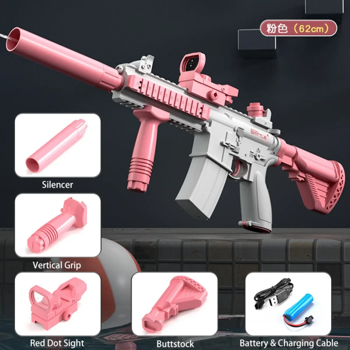 Summer M416 Electric Water Gun Battery Powered With External Water Bottle Attachment Perfect Gifts For Kids & Adults Outdoor Fun
Summer M416 Electric Water Gun Battery Powered With External Water Bottle Attachment Perfect Gifts For Kids & Adults Outdoor Fun