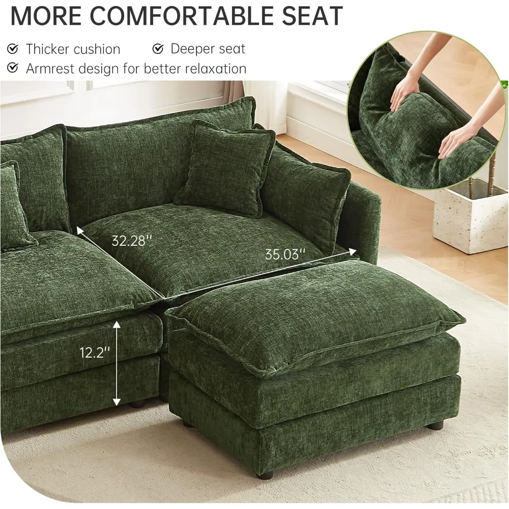 Modular Sectional Sofa, 112.2 Inch L Shaped Couch Set with Armrests, 3-Seater Comfy Cloud Couches with Movable, Customized
Modular Sectional Sofa, 112.2 Inch L Shaped Couch Set with Armrests, 3-Seater Comfy Cloud Couches with Movable, Customized
