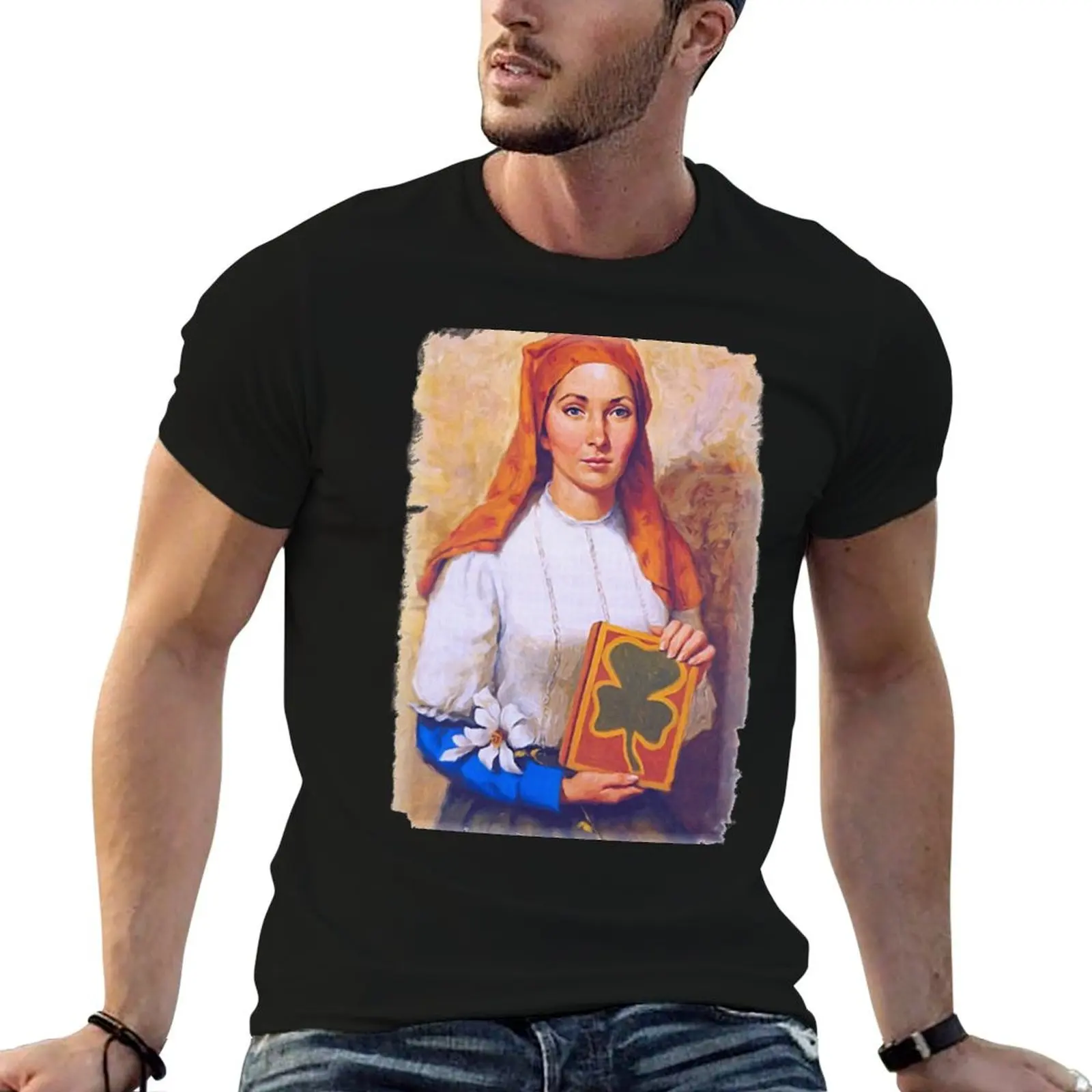 Saint Dymphna Painting T-Shirt funny t shirts dark humor t shirt for man t shirts for man pack white T-shirt
Saint Dymphna Painting T-Shirt funny t shirts dark humor t shirt for man t shirts for man pack white T-shirt